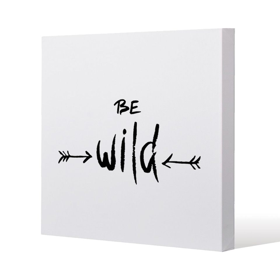 Be wild. Inspirational Quote (Canvas Print) / 46 x 46 x 4cm | Multi
