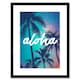 image 1 of Aloha Palm Trees Summer Hawaii Sunset 9x7" Black Framed Wall Art Print
