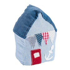 Nicola Spring Beach Hut Door Stop - 15 x 21cm - Blue Stripe