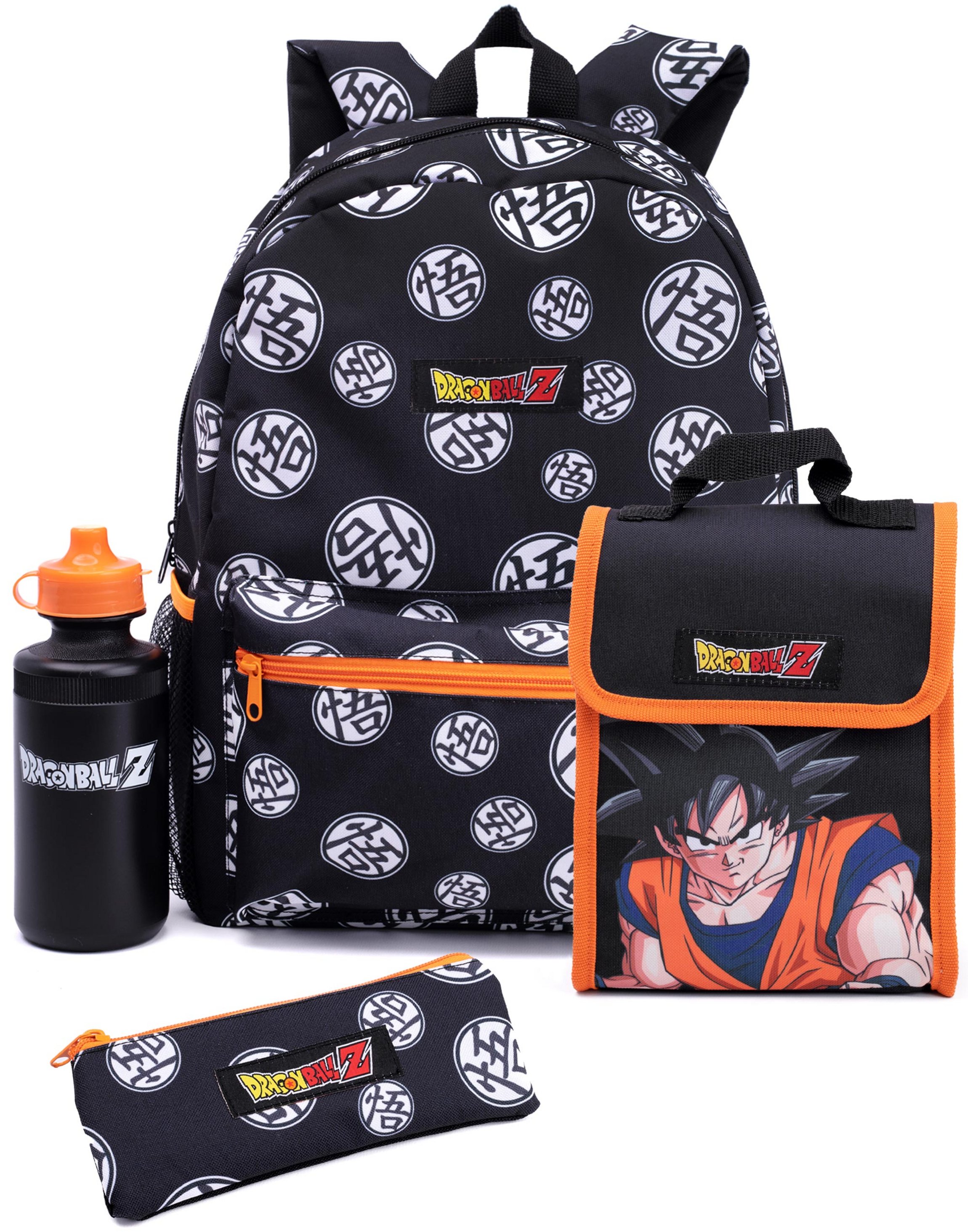 Dragon Ball Z Boys Backpack Embrace Goku's Power Merchandise for Kids and Teens Action Warrior Rucksack with Pencil Case and Water Bottle Black Black
