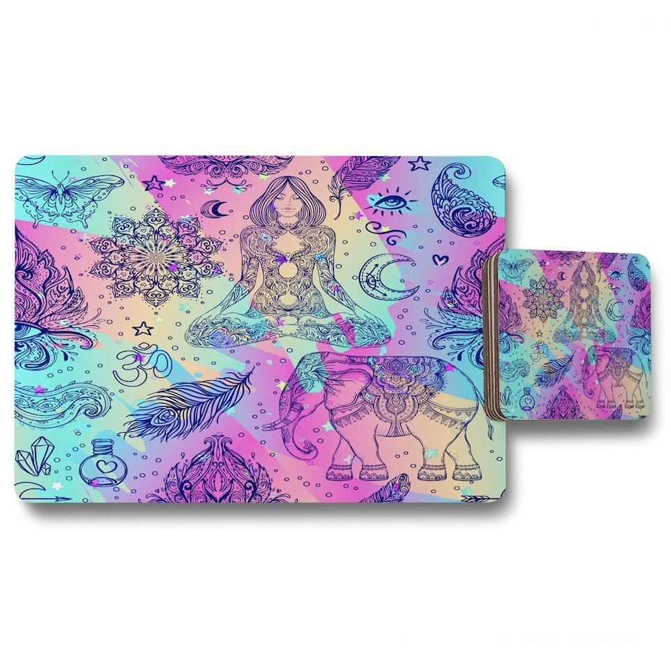 image 1 of Colorful rainbow (Placemat & Coaster Set)