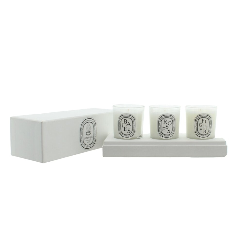 image 1 of Diptyque Set Of Three 3 x 70g Scented Candles Baies Roses Figuier Set N/A
