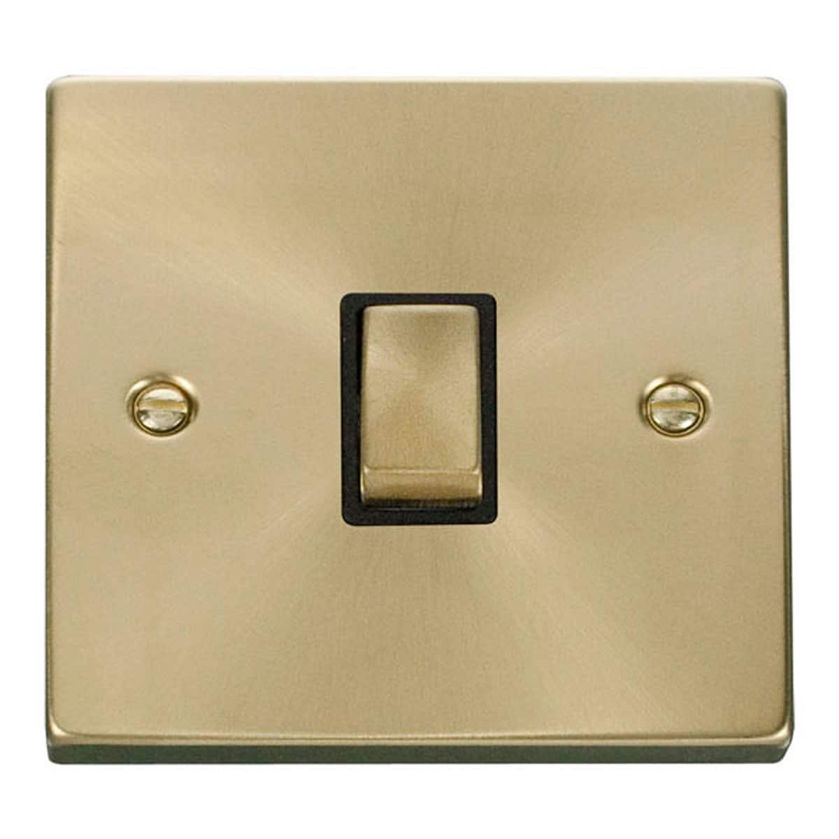 SE HOME Satin Brushed Brass 1 Gang 20A Ingot DP Switch Gold Satin Brass