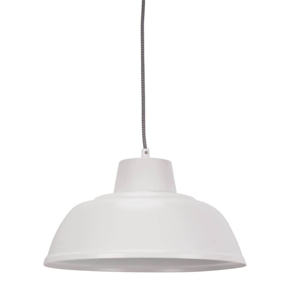 ValueLights Morris Metal Drop Hanging Pendant Ceiling Light with LED Bulb in White