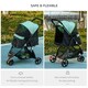 image 10 of PawHut Dog Stroller for XS Dogs, S Dogs, Cats with Rain Cover - Green
