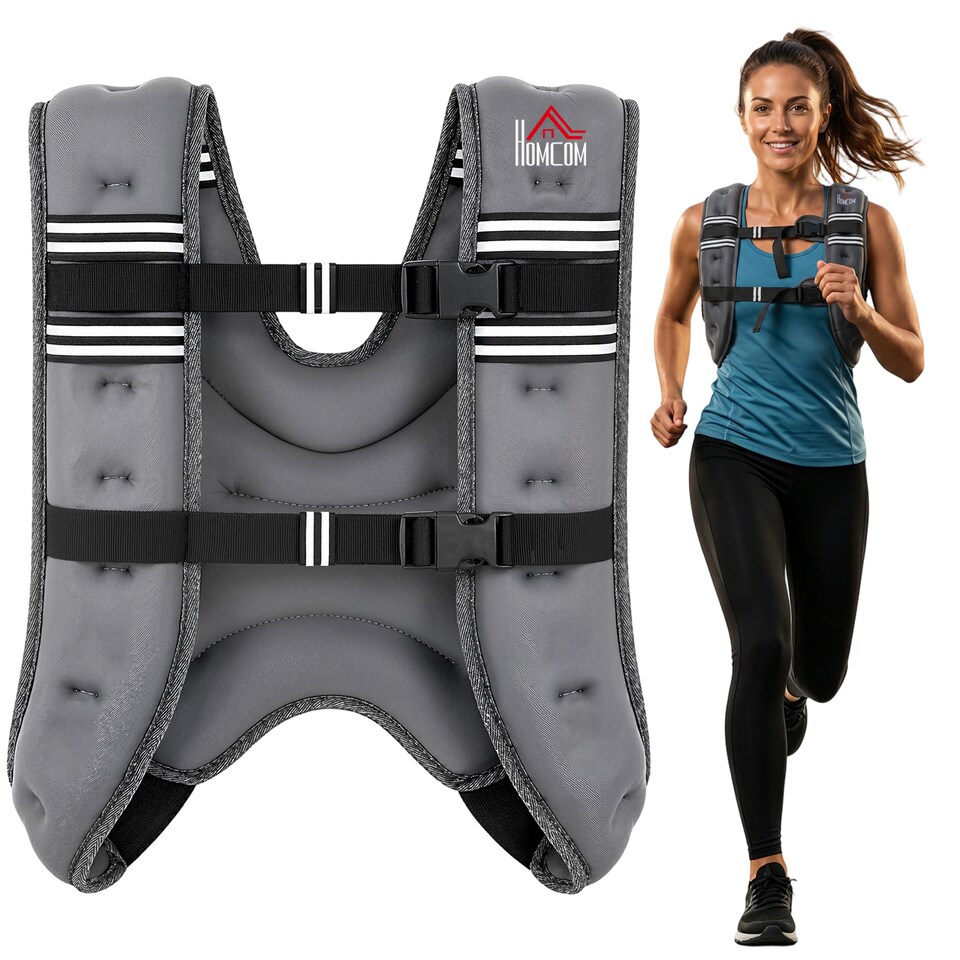 image 1 of HOMCOM 5KG Weighted Vest with Adjustable Straps, Pocket, Reflective Strips
