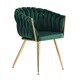 image 10 of Single Roma Knot Velvet Armchair with Gold Metal Legs, Modern Tufted Design for Living Room Pink
