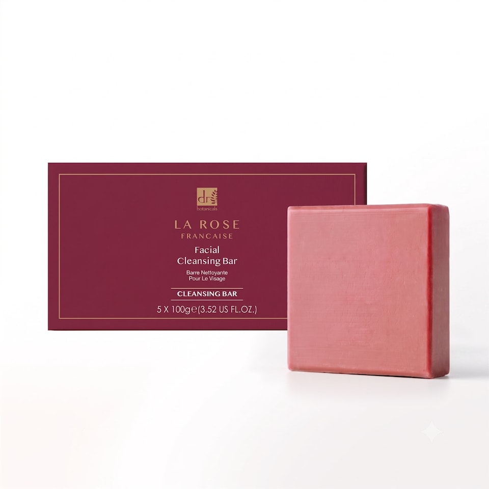 image 1 of Dr. Botanicals La Rose Francaise Anti-Ageing Facial Cleansing Bar (Pack of 5) 100g x 5