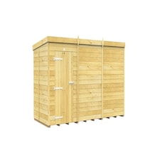12 x 5 Feet Pent Shed - Single Door Without Windows - Wood - L147 x W358 x H201 cm Brown