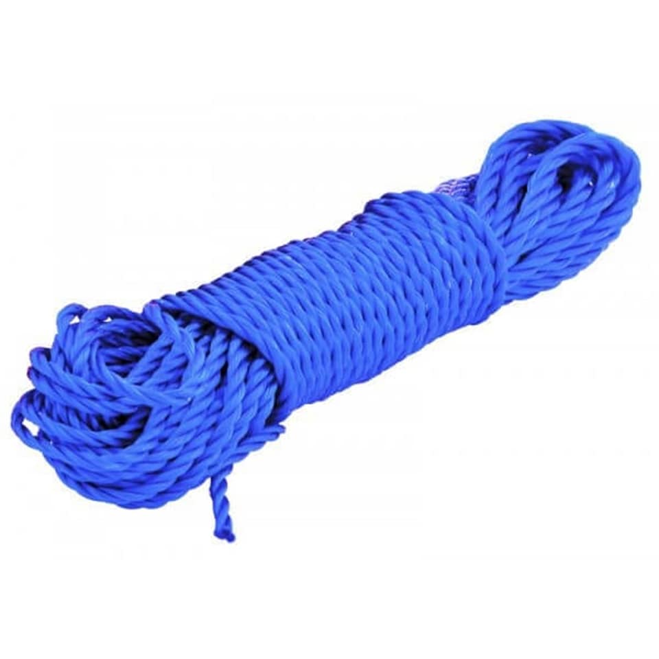 image 1 of Pegdev 8mm Blue Polypropylene Rope - Strong 3-Strand Twisted Construction (50m)