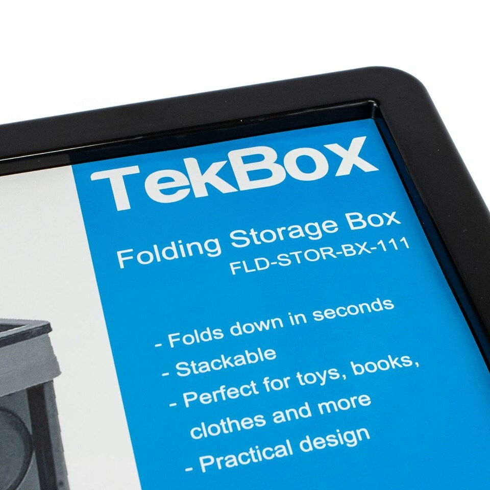 image 1 of TekBox 56L Black Folding Storage Box - Set of 2 Boxes