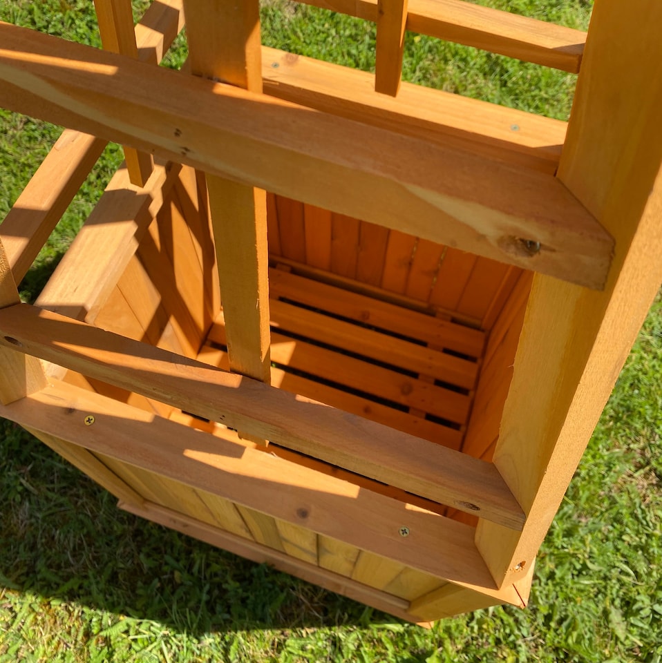 image 1 of Square Wooden Garden Obelisk Planter - Pack of 2