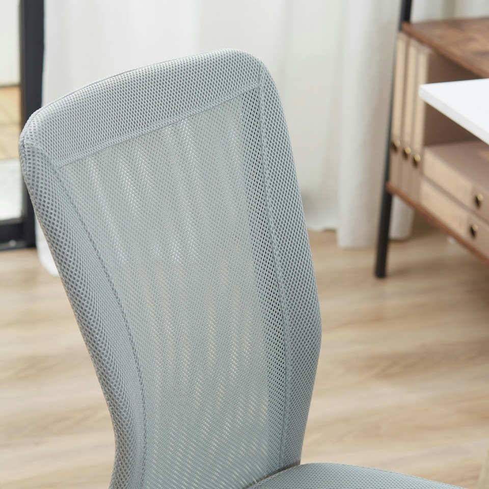 image 1 of Vinsetto Mesh Back Armless Office Chair with Adjustable Height, Wheels Grey