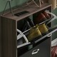 image 5 of Vida Designs 2 Drawer Shoe Cabinet Shoe Rack Storage Cupboard, Walnut & Black