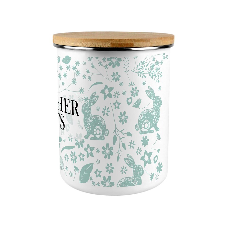 image 1 of Green Wild Rabbits Dishwasher Tablets Storage Tin