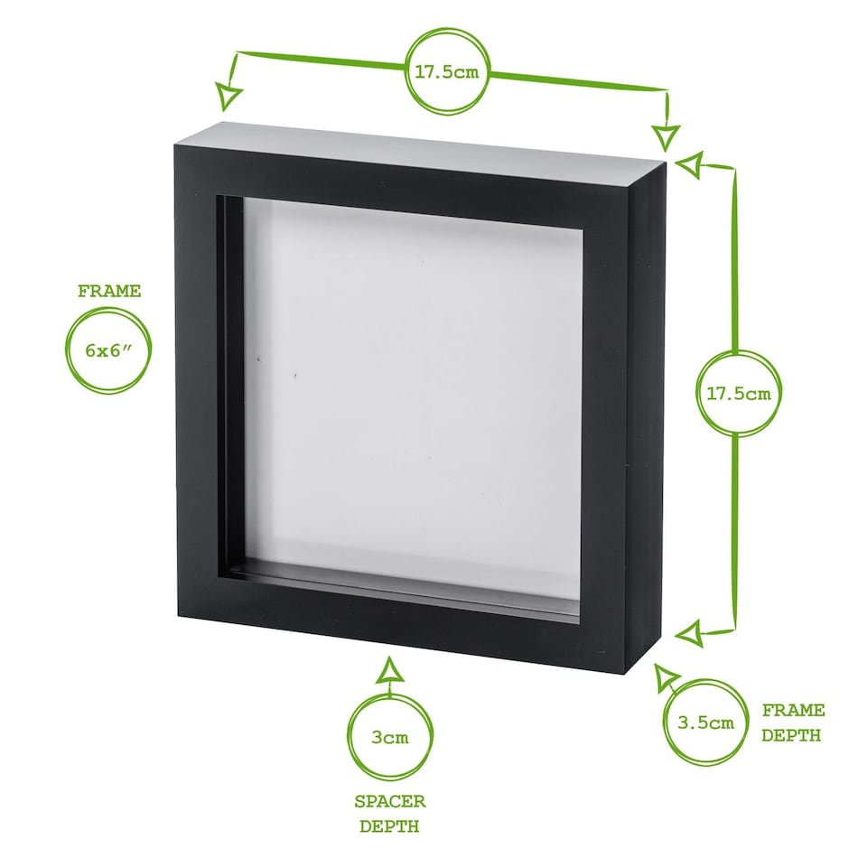 image 1 of Nicola Spring 3D Box Photo Frame - 6 x 6" - White