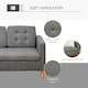image 5 of HOMCOM Modern 3 Seater Sofa with Hidden Storage and Rubber Wood Legs, Grey