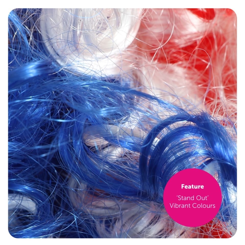 image 1 of Union Jack Curly Wig | Red | 1