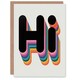 image 1 of Hi Bold Retro Rainbow Font Colourful Typography Thinking Of You Greeting Card