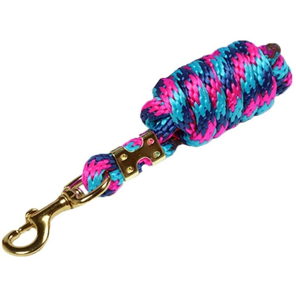 image 1 of Shires Topaz Horse Lead Rope - Pink/Turquoise/Navy - 1.8m