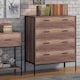 image 1 of FWStyle Loft Industrial 4 Drawer Chest Of Drawers Wood Effect Black Metal Frame