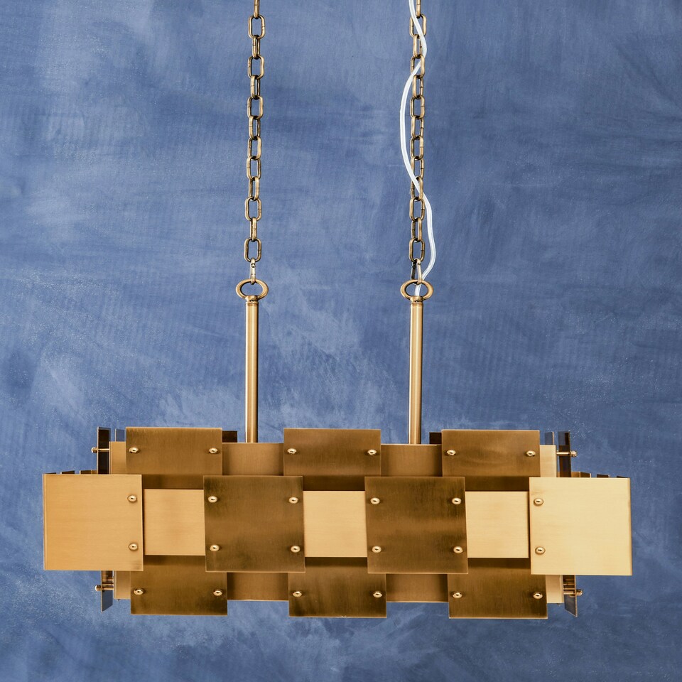 image 1 of Interiors by Premier Metal Brass Finish Pendant Light With Eight Bulbs