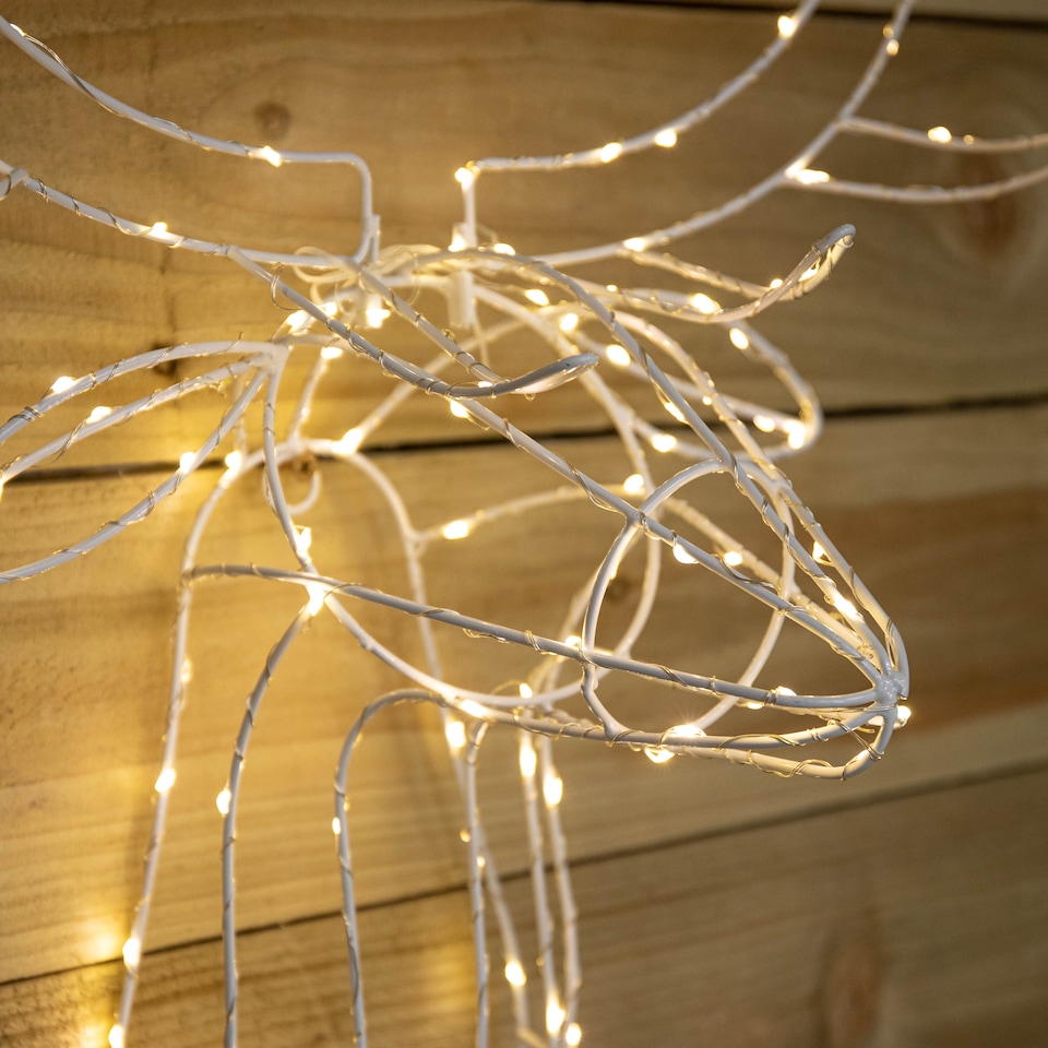 image 1 of 70cm Festive Christmas Indoor Outdoor Twinkling LED Reindeer Head in Warm White