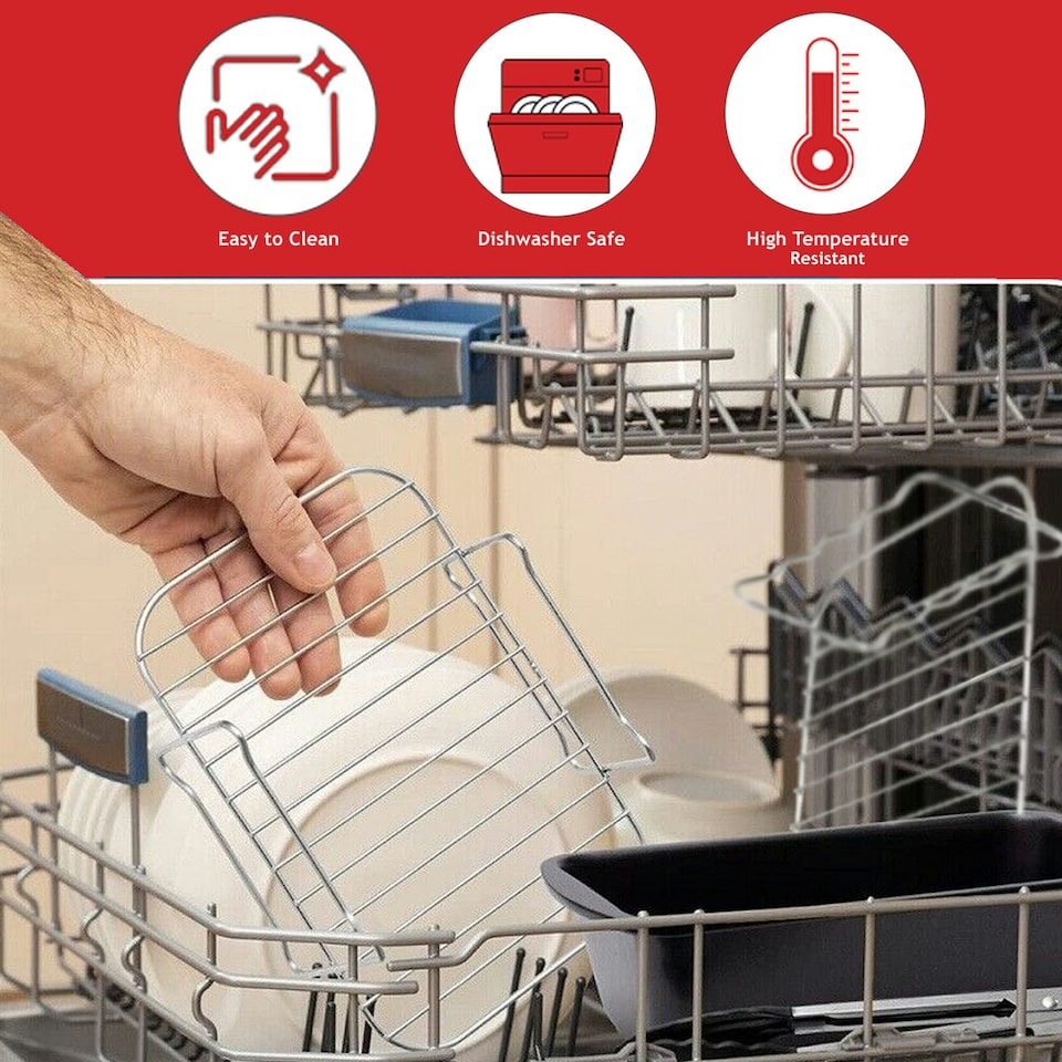 image 1 of SPARES2GO Grill Shelf Racks Compatible with Instant Vortex Plus 7.6L Air Fryer (+ 4 Skewers)