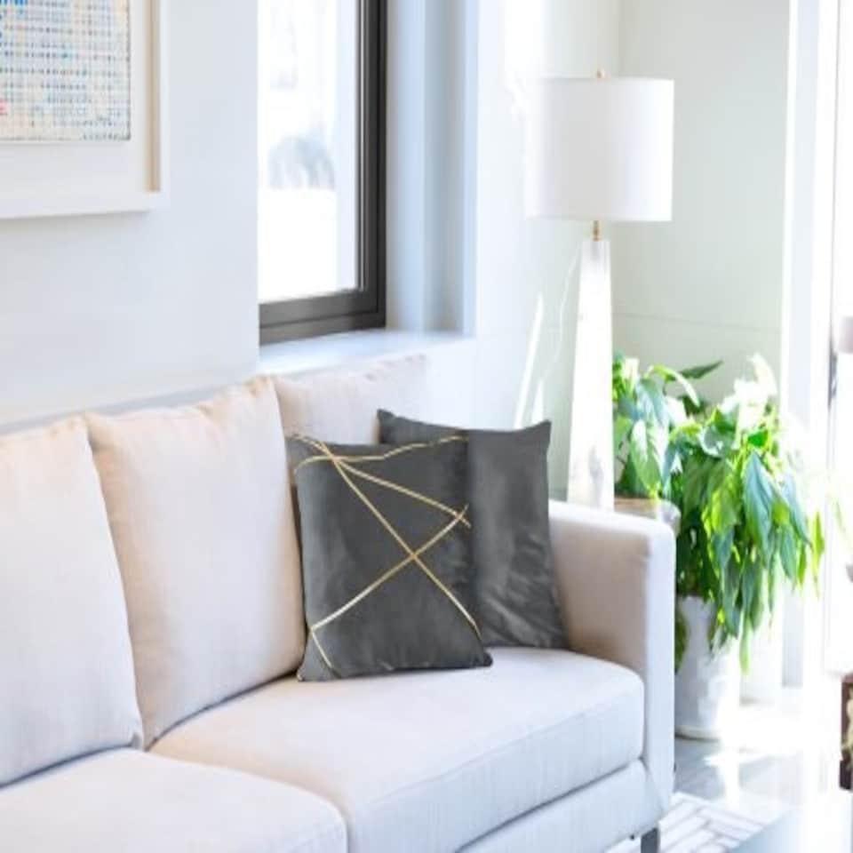 image 1 of Fractal Cushion Cover 43cm x 43cm Grey | Grey | Grey