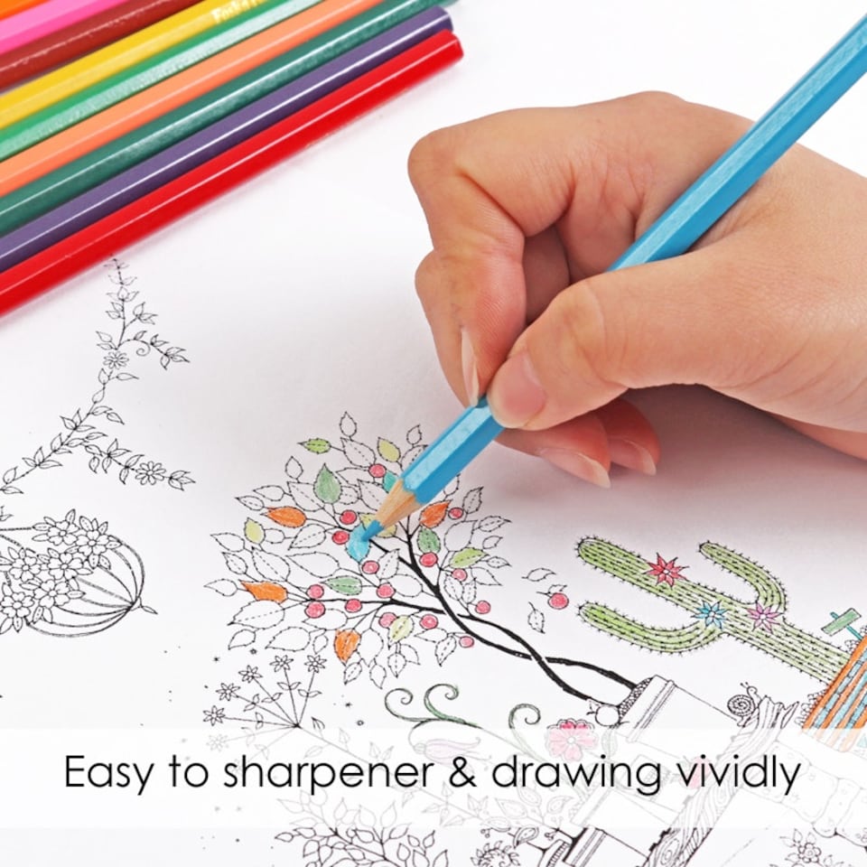 image 1 of Pack of 12 Hexagonal Assorted Colouring Pencils