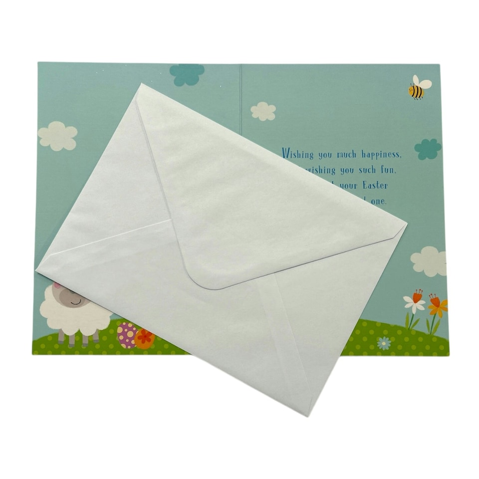 image 1 of For Son Cute Lamb with Bees Design Easter Card