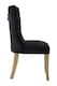 image 3 of Black Buttoned Dining Chair,Button Tufted Accent Chair,Upholstered Seat With Wooden Legs,Decorative Chair | Black