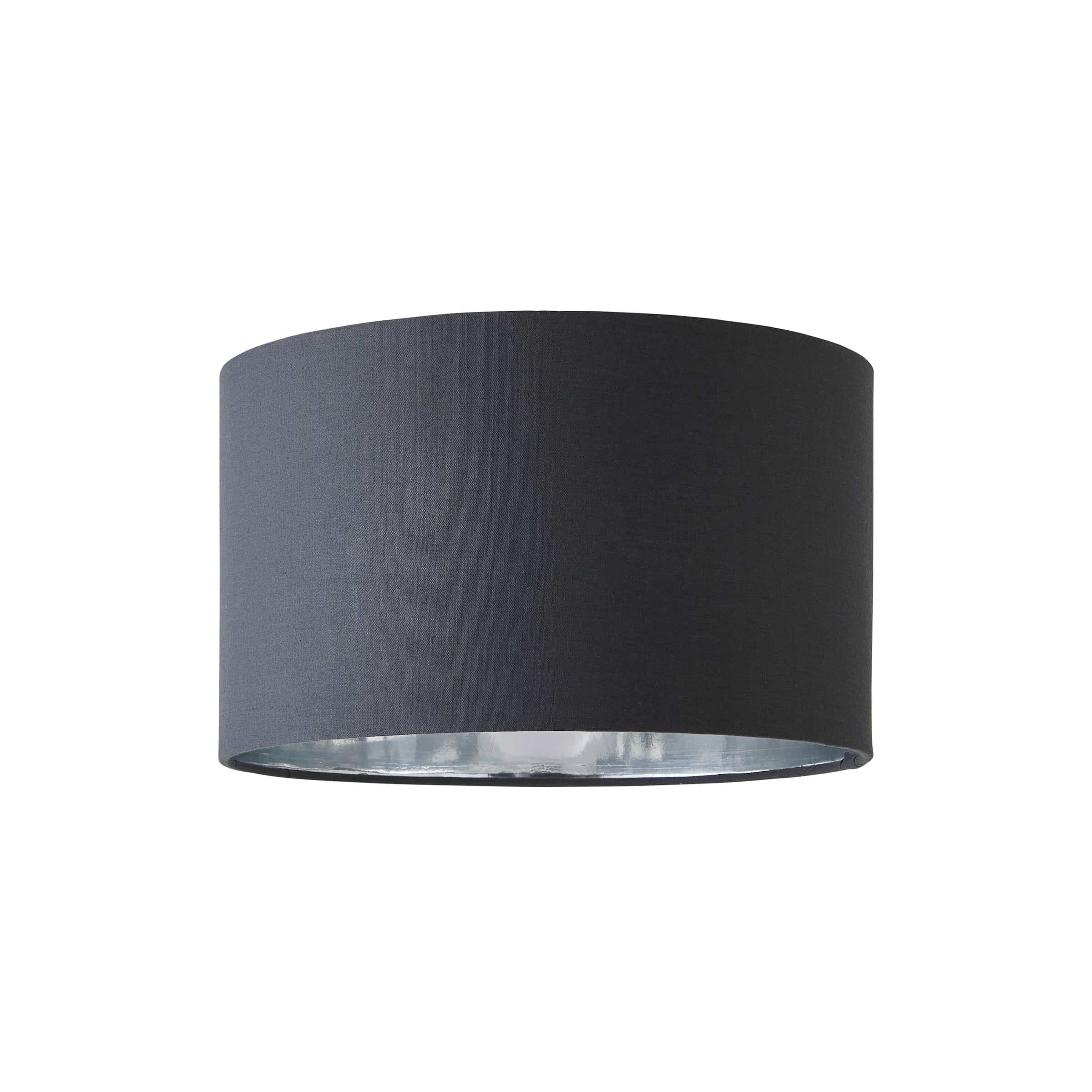 ValueLights Reni Charcoal with Metallic Chrome Inner Easy Fit Ceiling Lamp Shade | Size: Small