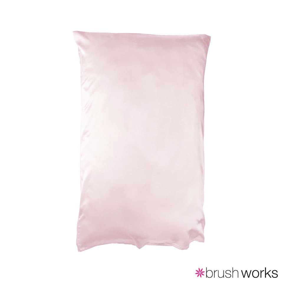 image 1 of Brushworks Luxe Satin Pillowcase - Pink Standard 50cm x 75cm | Pink | Pink | Standard