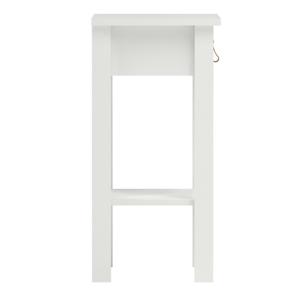 image 1 of Barcelona Bedside Table with 1 Drawer in White
