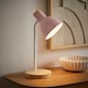 image 2 of ValueLights Woody Blush Pink Metal Dome Shade Wooden Base Desk Task Adjustable Table Lamp