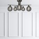 image 2 of Carney Gun Metal Smoked 5 Light Semi Flush Ceiling Light
