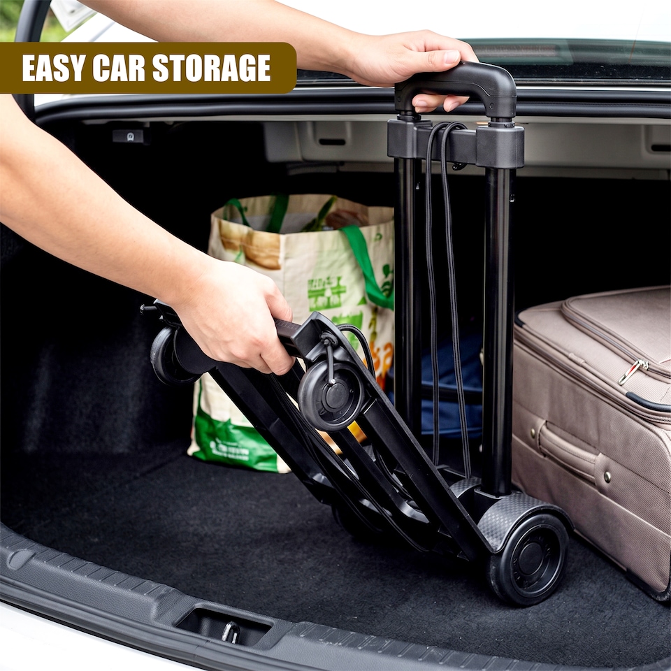 image 1 of GEEZY Folding Hand Truck with 30kg Capacity, Lightweight Luggage Trolley