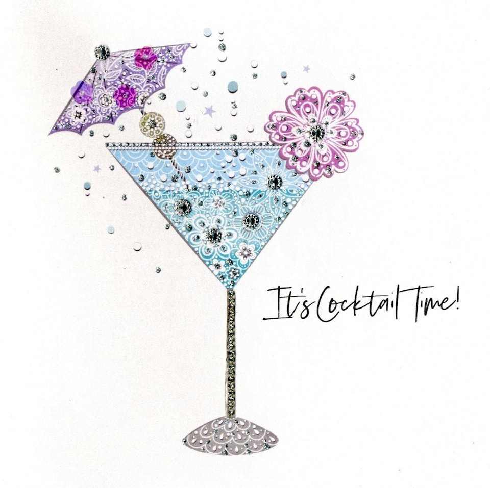 image 1 of Its Cocktail Time! Birthday Card Second Nature Pearl