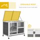 image 3 of PawHut Rabbit Hutch, Bunny Cage 2 Layers with Wheels & Open Roof, Grey