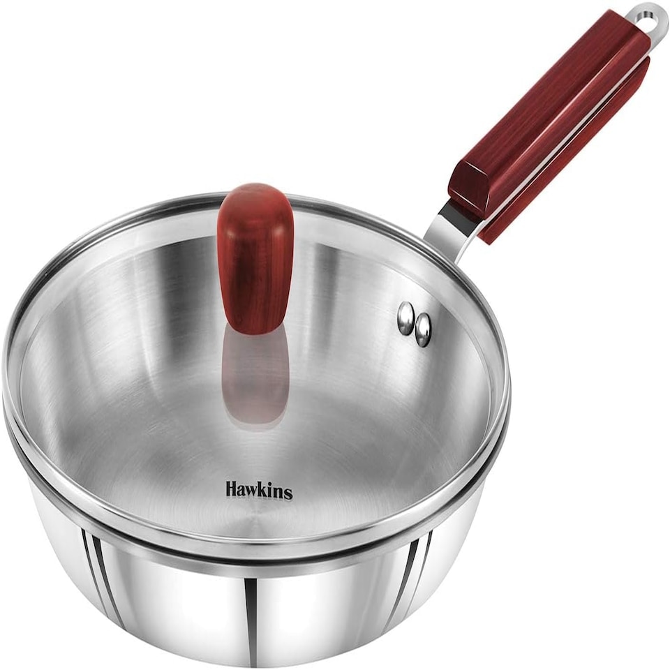 image 1 of Hawkins Triply 3 mm Stainless Steel Frying Pan Glass with Lid