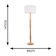 image 4 of ValueLights Victoria Light Wood Floor Lamp White Shade and Bulb