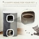 image 3 of PawHut Cat Barrel Scratching Post Tree, Plush Fleece Indoor Cat Tower, Grey