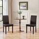 image 2 of Yaheetech Set of 4 Fabric Upholstered Dining Chairs Brown | Dark Brown