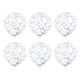 image 1 of Pack of 6 Clear Latex Balloons with Royal Blue Confetti 12"