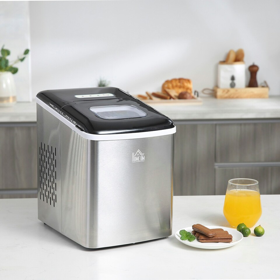 image 1 of HOMCOM Ice Maker Machine Portable Counter Top Ice Cube Maker for Home Black