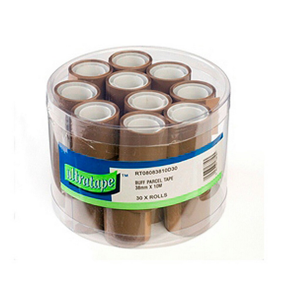 Ultratape Brown Mini Parcel Tape Rolls (30 Rolls) - Brown - One Size