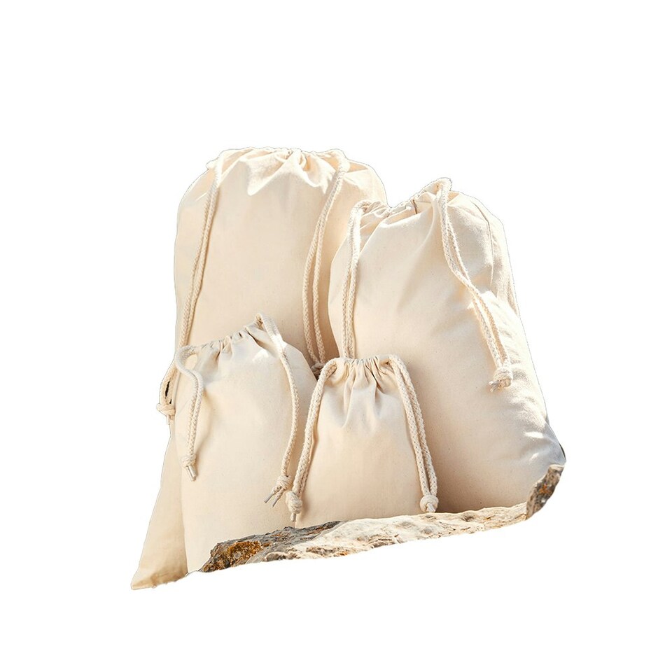 image 1 of Westford Mill Organic Cotton Drawstring Bag - Natural - 61.5cm x 40cm Cream | 61.5cm x 40cm