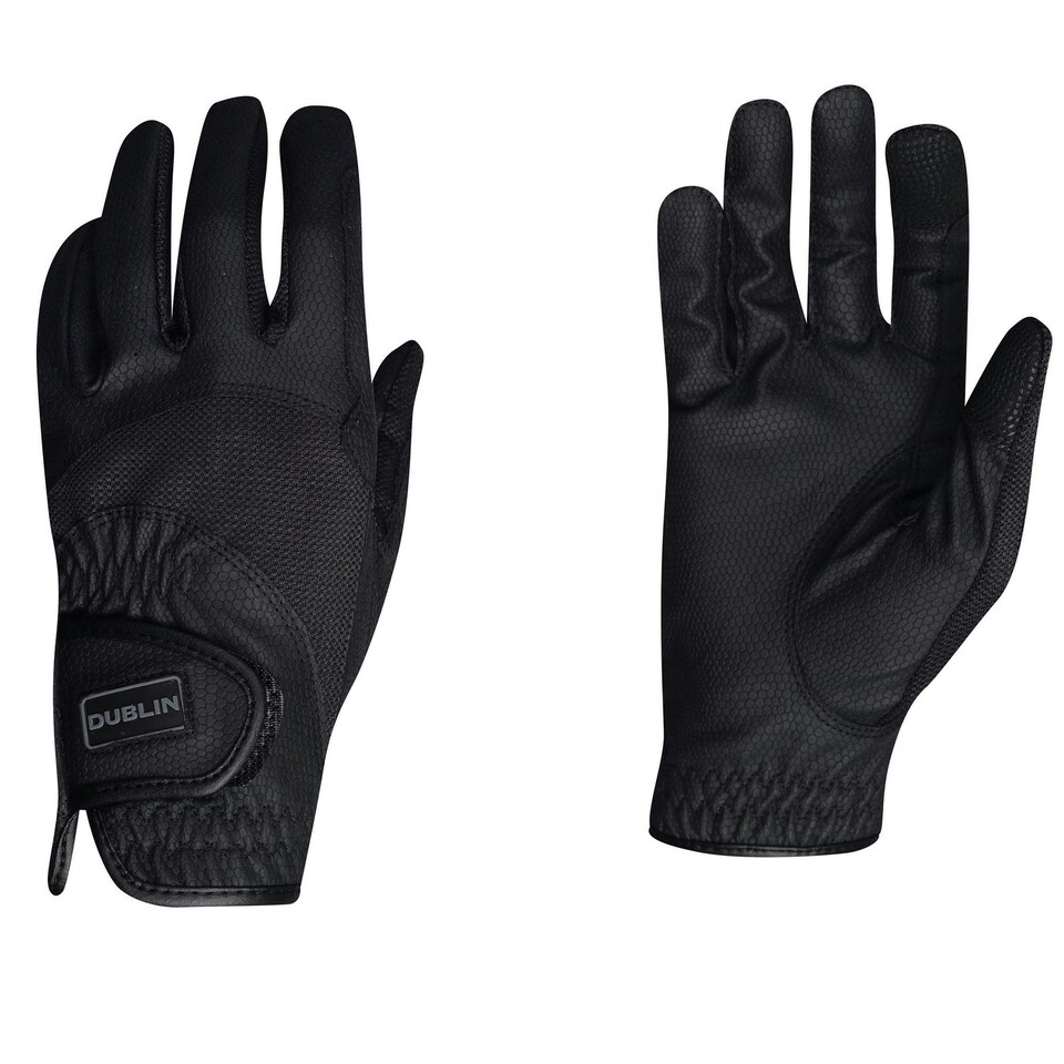 image 1 of Dublin Mesh Panel Riding Gloves - Black - XL | Black | XL