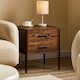 image 7 of Vida Designs Brooklyn 2 Drawer Bedside Cabinet Industrial Cabinet Table Nightstand, Dark Wood
